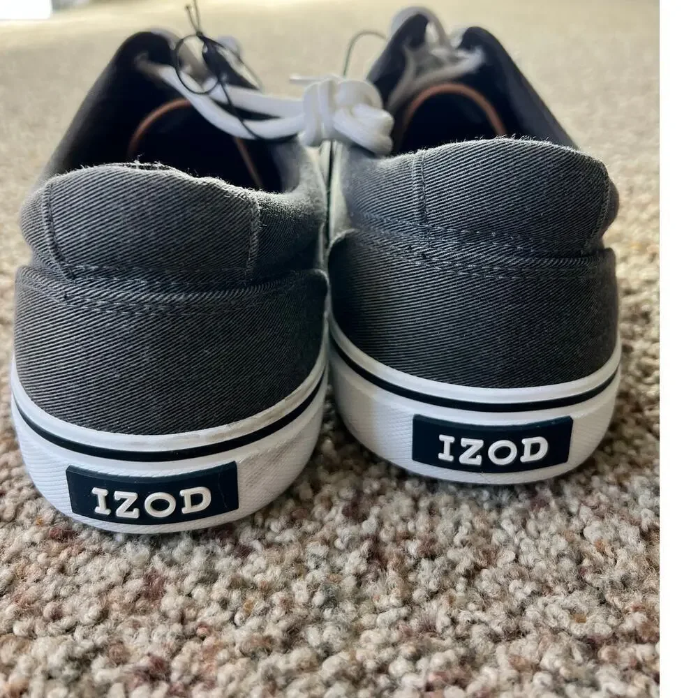 NWT Men's IZOD Rangley Canvas Shoe, Size 10, Gray, Lace Up, Classic, Casual